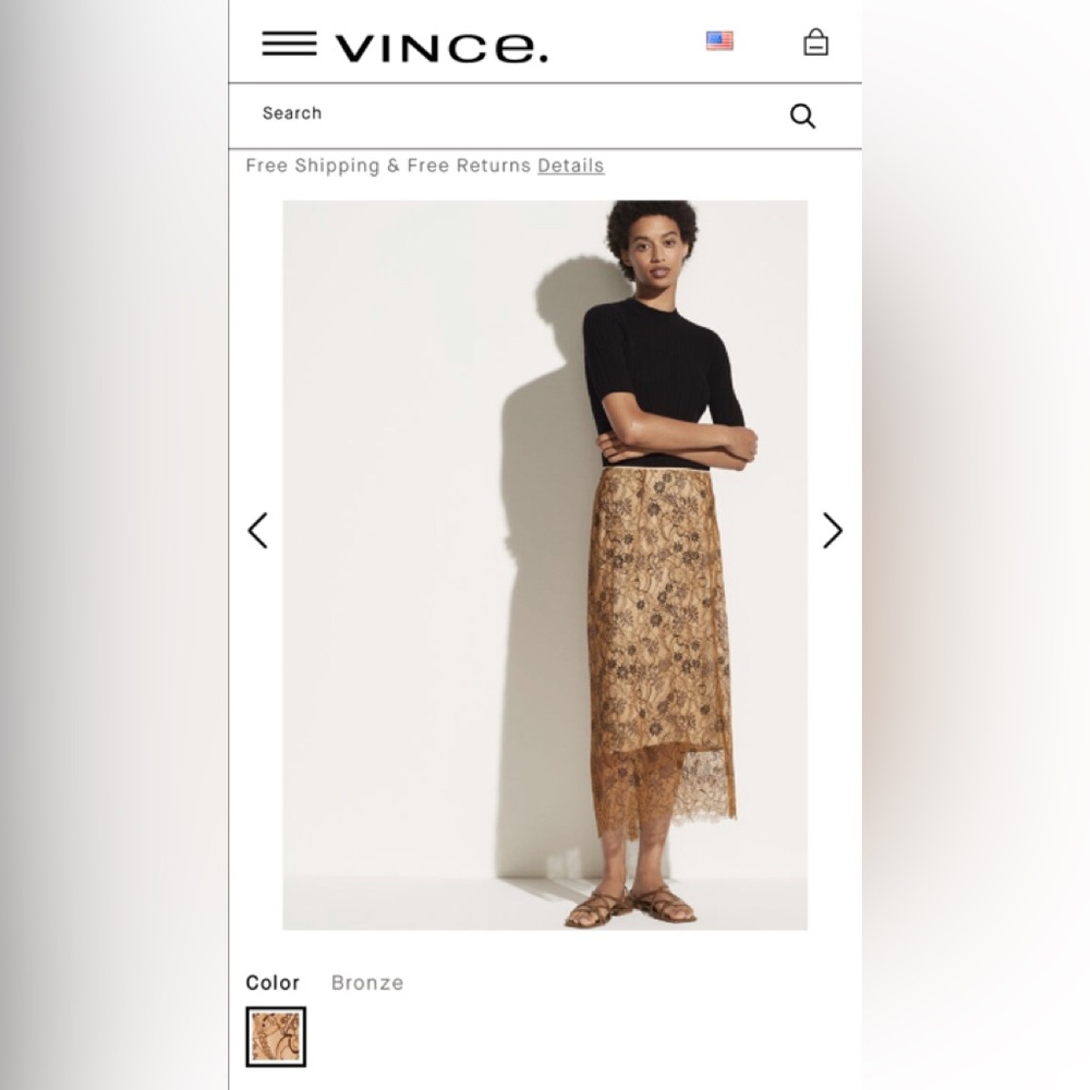 Vince Lace Midi Skirt